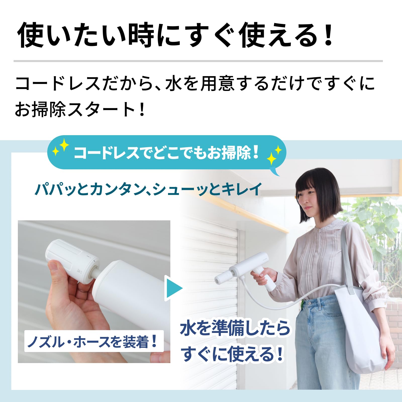 Amazon.co.jp: スパイサー ポケッタブル 高圧洗浄機 PHP-201 (WH